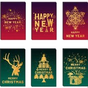 Resim 24 Adet Mutlu Noeller Tebrik Kartları Zarflı Etiketler Seti 6 Çeşitli Tasarım Mutlu Yıllar Tebrik Kartları Tatil Şükran Günü Tebrik Kartları Noel Dekorasyon Kartları Festivaller Hediye 