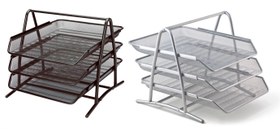 Resim METAL EVRAK RAFI 3 KATLI HAREKETLİ SİYAH-GRİ RENK 
