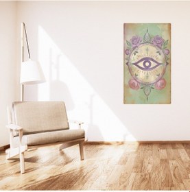 Resim Bohem Tablo Dairesel Simetri Geometrik Tek Renkli Bohem Duvar Sanatı Çerçevesiz Tablo 