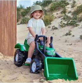 Resim Dolu Nuve Kepçeli Pedallı Yeşil Traktör | 36+ Ay Çocuk Oyuncağı | 105×45×52 cm | Korna & Dayanıklı 