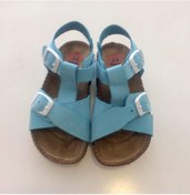 Resim Mini Angel Unisex Hakiki Deri, Ortopedik Ve Mantar Tabanlı Bilekten Cırtlı Sandalet 
