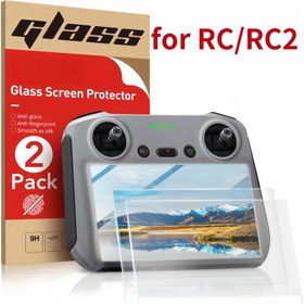 Resim 2 adet DJI Mini4Pro Kontrol Cihazı Ekran Koruyucu Film, Temperli Cam HD, DJI RC/RC2 için Uygun, Mini 3Pro/Mini 3/Air 3/Mavic 3Pro Drone Uzaktan Kumanda ile Uyumlu, 9H Sertlikte Çizilmeye Karşı Dayanıklı Koruma 