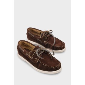 Resim Capone Outfitters Stephie Hakiki Deri Süet Kadın Loafer Tekne Ayakkabısı 