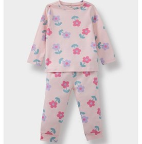 Resim Defacto Kız Bebek Pijama Takımı Çiçek Desenli Uzun Kollu Üst Uzun Alt F0630a525aupn367 Pembe 