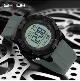 Resim Primepickings Sanda Erkek Spor Saati Gri Tarih Kronometre Alarm Gece Işığı Silikon Kordon Hediye Diğer 