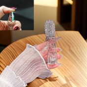 Resim 1 adet Lüks Parıltılı Rhinestone Kaplamalı Cam Sprey Şişesi - Taşınabilir, Yeniden Doldurulabilir Makyaj Sökücü Atomizer, Cilt Bakımı ve Parfüm için Yaratıcı Boş Şişe Tasarımı, Seyahat Boyutu Atomizer | Lüks Şişe | Yeniden Doldurulabilir Kapak 