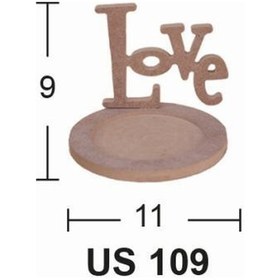 Resim Ahşap Yuvarlak Love Fincan Bardak Altlığı 11X9Cm Us109 
