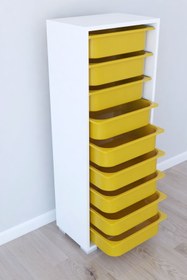 Resim Remaks 9 Sepetli Oyuncak Dolabı Çok Amaçlı Dolap - Sarı 