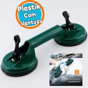 Resim Çiftli Plastik Vantuz Cam Vakumlu Fayans Ahşap Tutucu Taşıma Araba Kaporta Göcük Çektirme 2'li 