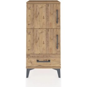 Resim Arges Komodin 4 Raflı Tek Çekmeceli 2 Kapaklı 44X30X96 Çam-Çam 