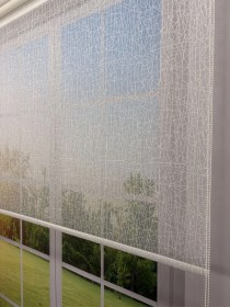 Resim Olympos Serisi Kırçıl Desenli Çift Mekanizmalı Beyaz Tül Beyaz Stor Perde Beyaz 