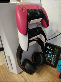Resim Cypnova Playstation 5 Uyumlu 2 adet Konsol Ve Kulaklık Standı PS5 Joystick Ve Kulaklık Tutucu 