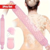 Resim 3 Parça Peeling Banyo Seti: Duş Fırçası, Sırt Fırçası & Çamur Eldivenleri - Derin Temizlik & Cilt Yenileme 
