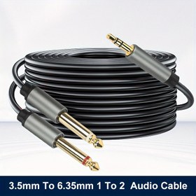 Resim 3.5 mm'den 6.35 mm'ye Ses Kablosu, 3.5 mm Ses Kablosu, 6.5 mm Ses Kablosu, Yüksek kaliteli ses kalitesi 6.5 mm Ses Kablosu, 3.5 mm PC, Telefon, Tablet, MP3 için uygun, 6.35 mm Hoparlör, Gitar, Mikrofon, Amfi, CD Çalar için uygun Kurban Bayramınız Mübarek olsun 
