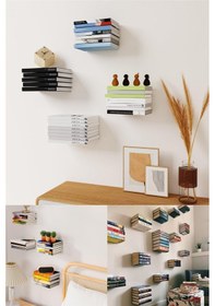 Resim Sihirbaz Raf Duvar Rafı Metal Kitaplık Gizli Kitaplık Görünmez Dekoratif Duvar Kitaplığı 2 Adet Diğer 