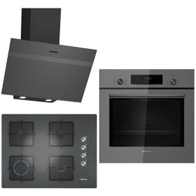 Resim Siemens HB012FBH1T-EO7C9PO12O-LC64KPJ70T Gri 3 Lü Ankastre Set 