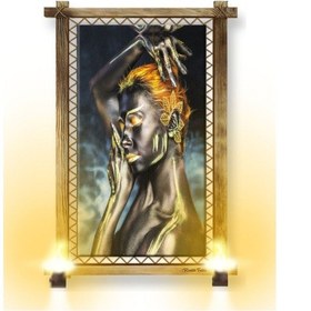 Resim Es10 Led Işıklı Sanatsal Soyut Kanvas Tablo (96 x 66) 