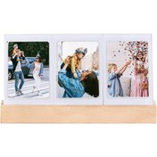 Resim Instax Mini Led Işıklı 3'lü Ahşap Fotoğraf Çerçevesi 