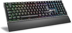 Resim ShadesU GameBooster G908 Bolt Rainbow Aydınlatmalı Blue Switch Mekanik Bileklikli Oyun Klavyesi, Siyah 