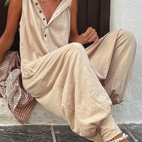 Resim Kadınların Rahat Kolsuz Kapüşonlu Jogger Takımı - Düğmeli Ön ve Elastik Manşeli Joggers ile Yeşil Maxi Gömlek, Rahat ve Şık Günlük Kıyafet için 