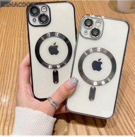 Resim Apple Uyumlu iPhone 14 Plus Kilif Magsafe Kamera Lensli Korumali Seffaf 561062587 