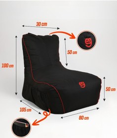 Resim Rudu Dev Xxl Puf Oyuncu Koltuğu Lüks Puf Armut Kırmızı 