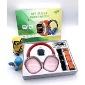 Resim Feer Teknoloji H27 Ultra Akıllı Saat Seti – Kulak Üstü Bluetooth Kulaklık + 3 Kordonlu Premium 