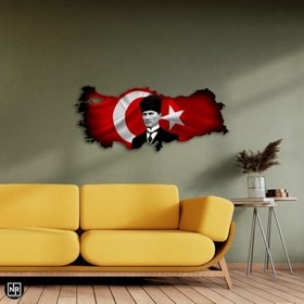 Resim NR Dizayn (287) Atatürk Portresi Dekoratif Metal Tablo 69 X 30 