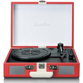 Resim Lenco TT-110RDWH Dahili Hoparlörlü Bluetoothlu Çantalı Kırmızı Pikap 