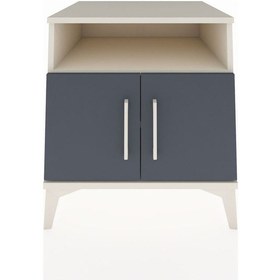 Resim Kronos Komodin 2 Raflı 2 Kapaklı 60x59x64 Aytaşı-antrasit Aytaşı 