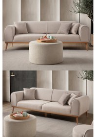 Resim Rebull 3'lü Koltuk Sütlü Kahve 