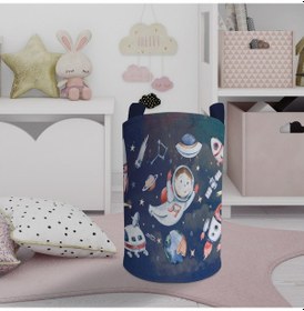 Resim Mekta Home Bebek Ve Çocuk Odası Uzaylı Astronot Desenli Oyuncak Sepeti Renkli Çok Renkli 