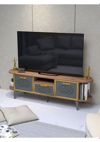 Resim Tv Sehpası Mira 5030 Atlantik Gold 160 Cm 35 Cm 50 Cm Kahverengi 