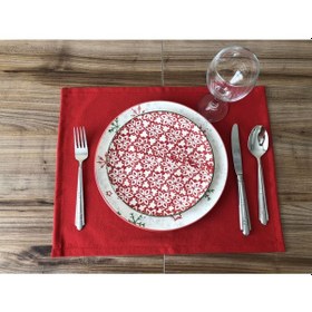 Resim Kırmızı Amerikan Servis 6 Adet Çok Renkli 