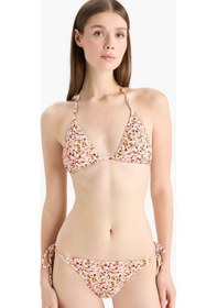 Resim Defacto Regular Fit Çiçekli Bürümcük Üçgen Bikini Üstü-fall İn Love E2576ax25smrd194 Kırmızı 