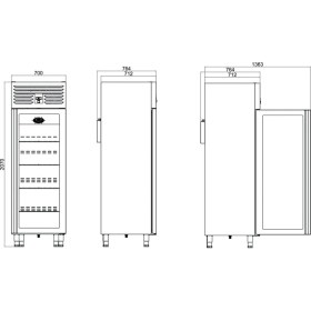 Resim Galleyz Dik Tip Dondurucu - 1 Cam Kapılı - 70X77XX210 cm 