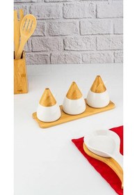 Resim Bambum Zenith 3'lü Baharat Seti Kaşıklı B5844 Beyaz 