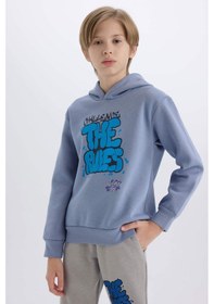 Resim DeFacto Erkek Çocuk Kapüşonlu Baskılı Sweatshirt D4354A8NSBE572 
