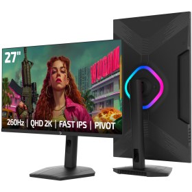 Resim Gamepower Lunis L90 27'' 260Hz 0.5Ms Fast IPS QHD 2K RGB Pivot Gaming Monitör (Sıfır Ölü Piksel Garantili) 