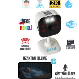 Resim O-Kam 2k Bebek Kamerası Wifi 3mp Gece Renkli Çift Yön Ses Hareket Algılama Sd Kartlı 