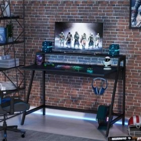 Resim Zizuva Tasarım Monitör Raflı Gaming Çalışma Masası 