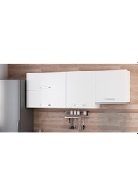 Resim Minar 210 Cm Mutfak Dolabı Beyaz 210-B4-Üst Modül Beyaz 