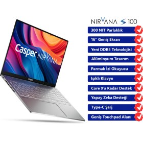 Resim Casper Nirvana S100 Intel Core i5-13420H 12GB DDR5 1TB Freedos 16" S100.1342-AF00X-G-F 