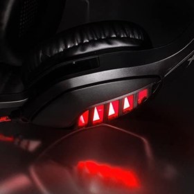 Resim Windows, macOS, Playstation, PS Vita, PSP, Xbox, Nintendo Switch ve 3DS, Android ve iOS ile Uyumlu Profesyonel Kablolu Oyun Kulaklığı, Boom Mikrofon ve LED Aydınlatma (Kırmızı) 