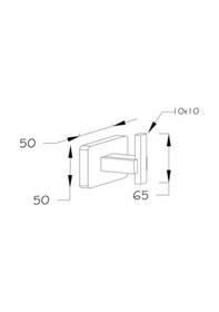 Resim Kare Serisi Paslanmaz Mat Siyah Tekli Banyo Askı Bornozluk Siyah 