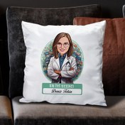 Resim Karikatürlü En Başarılı Kadın Eczacı Yastık 