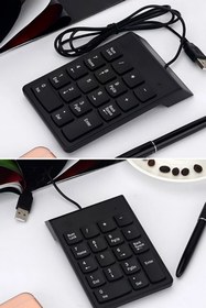 Resim TechnoStation Kablolu 18 Tuşlu Mini Rakam Klavyesi Numeric Klavye Mini Dekoratif Num Klavye 