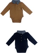 Resim George Bebek %100 Pamuk 2'li Polo Yaka Bodysuit 