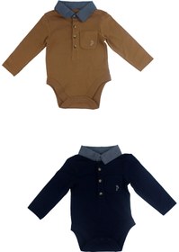 Resim George Bebek %100 Pamuk 2'li Polo Yaka Bodysuit 