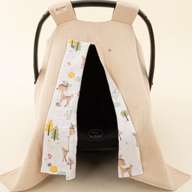 Resim Puset Örtüsü - Çift Taraflı - Kumsal Beji Muslin - Ceylan 